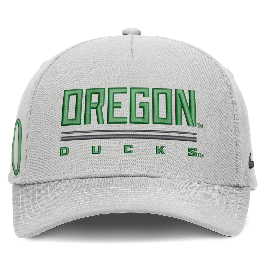 Oregon Ducks Nike 2026 Sideline Dri-FIT Rise Adjustable Hat - Gray