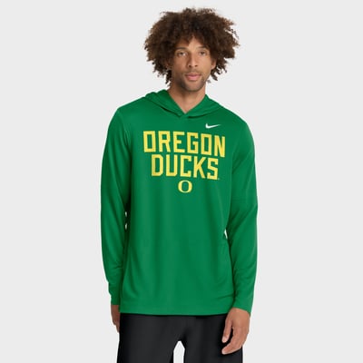 Oregon Ducks Nike 2025 Sideline Dri-FIT Long Sleeve Hoodie T-Shirt - Green