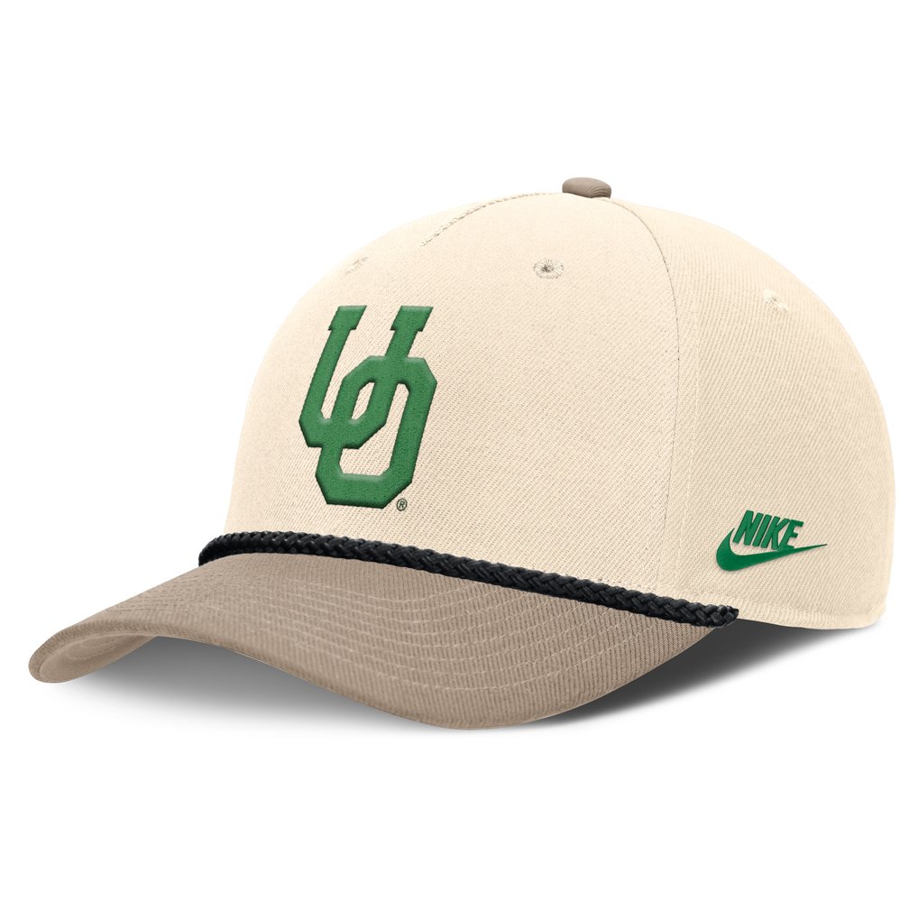 Oregon Ducks Nike Rise Legacy Throwback Logo Adjustable Hat - Natural