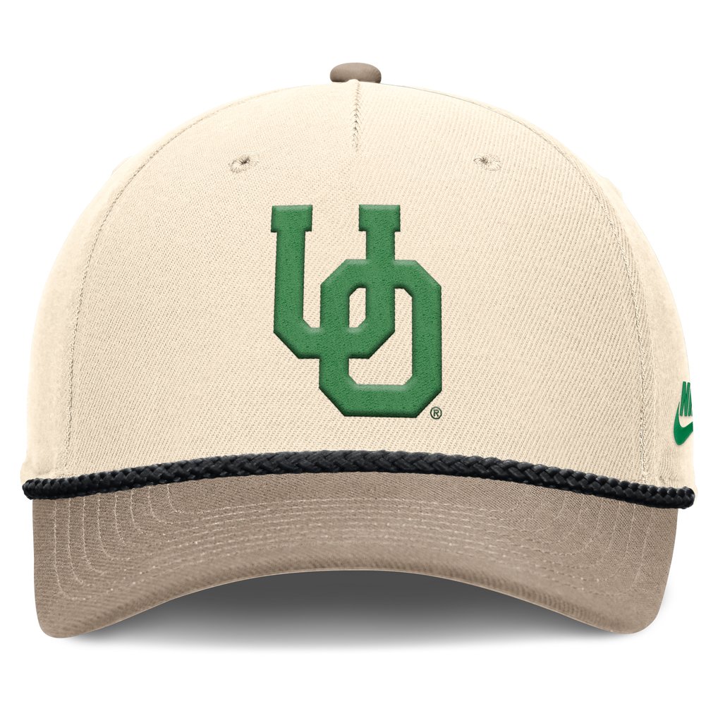 Oregon Ducks Nike Rise Legacy Throwback Logo Adjustable Hat - Natural
