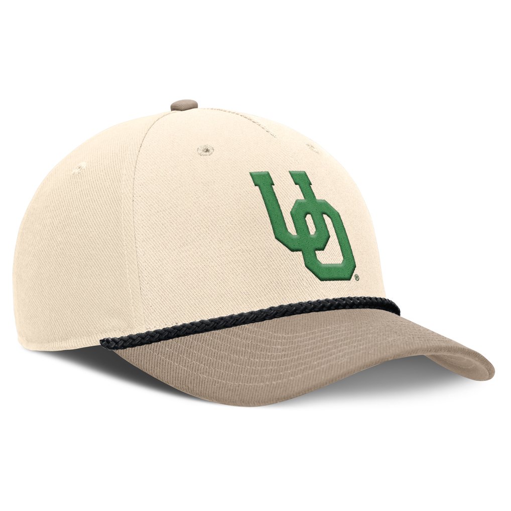 Oregon Ducks Nike Rise Legacy Throwback Logo Adjustable Hat - Natural