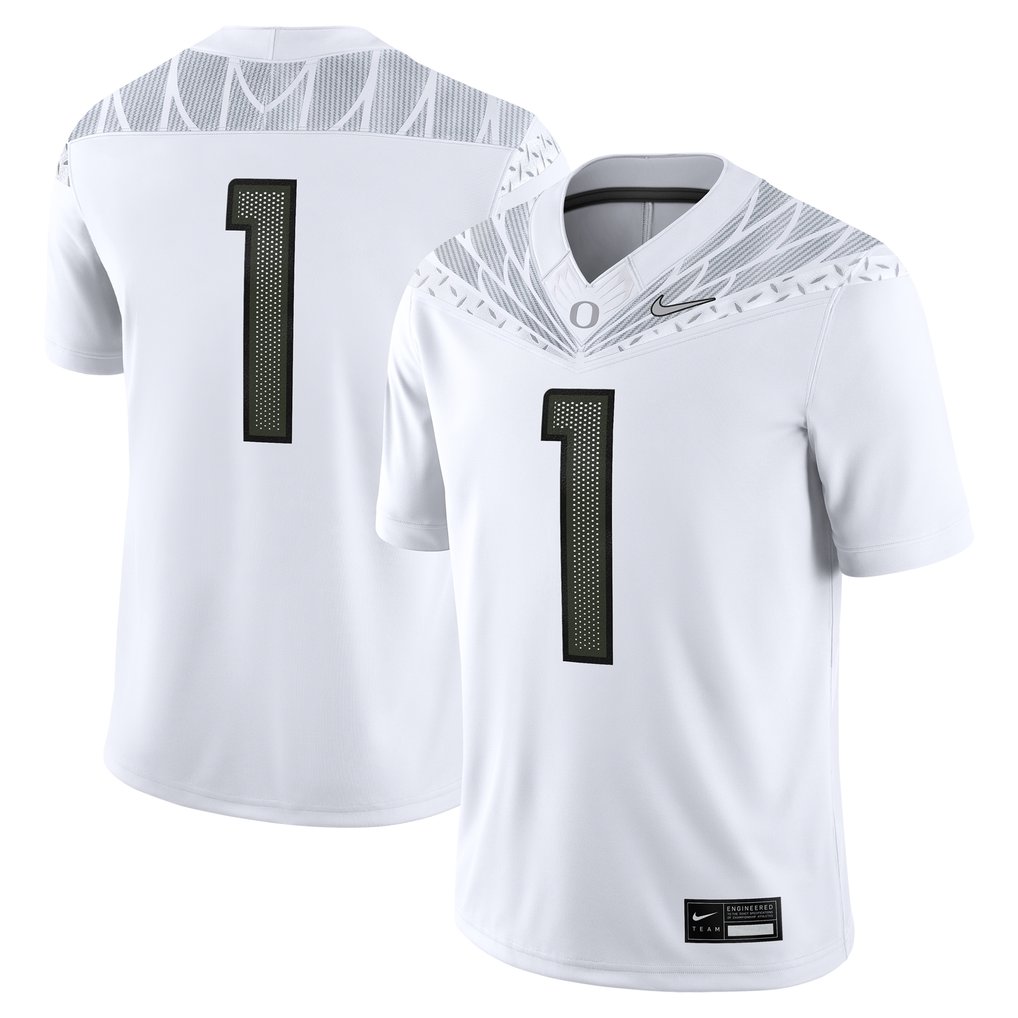 #1 Oregon Ducks Nike Game Jersey - White