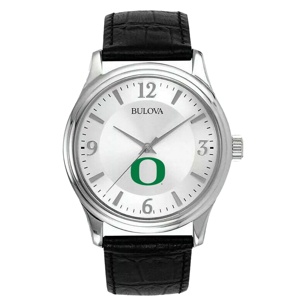 Oregon Ducks Leather Watch - Silver