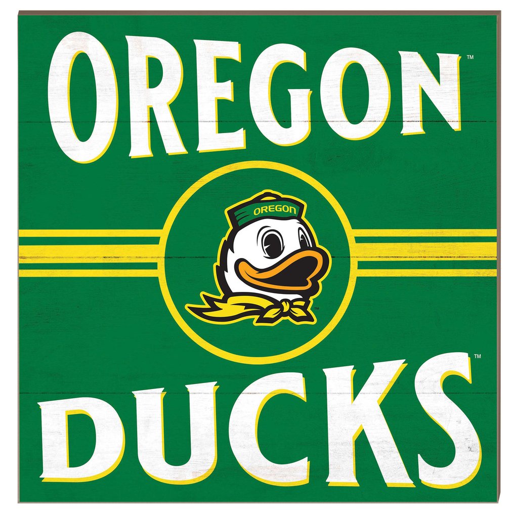 Oregon Ducks 10'' x 10'' Retro Team Sign