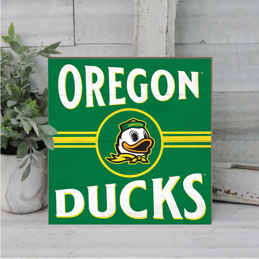 Oregon Ducks 10'' x 10'' Retro Team Sign