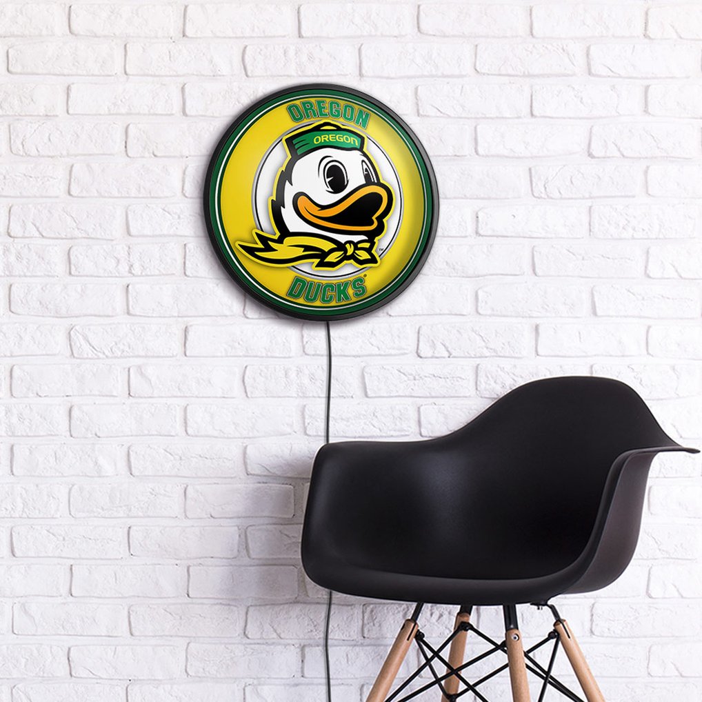Oregon Ducks 18'' Round Slimline Illuminated Wall Sign