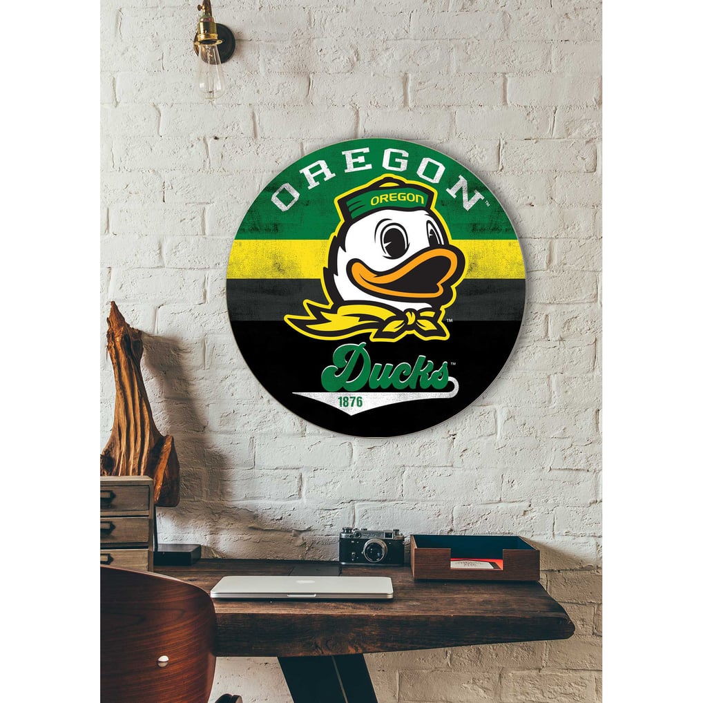 Oregon Ducks 20'' x 20'' Retro Logo Circle Sign