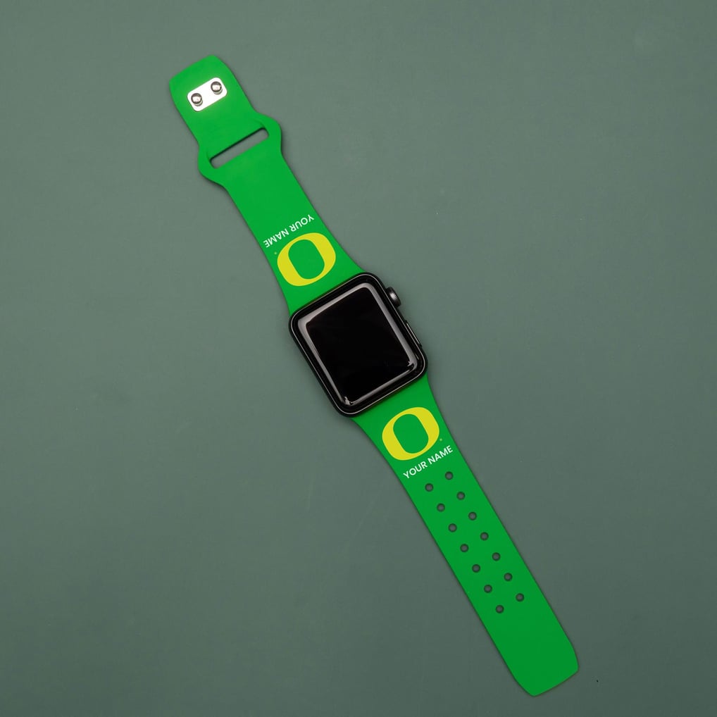 Oregon Ducks Personalized Silicone Apple Watch Band