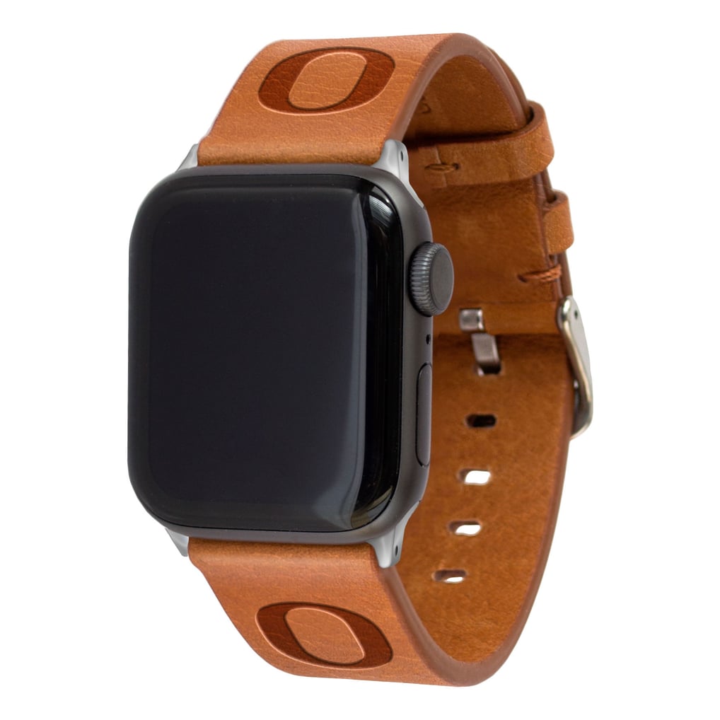 Oregon Ducks Leather Apple Watch Band - Tan