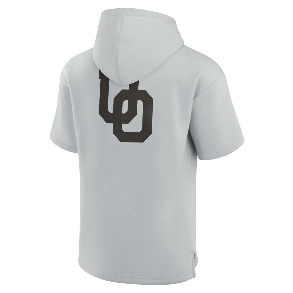 Oregon Ducks Fanatics Unisex Elements Super Soft Fleece Short Sleeve Pullover Hoodie - Gray