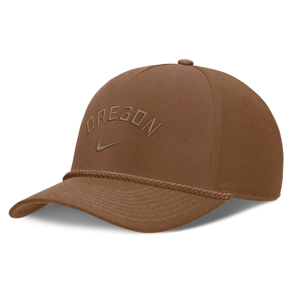  Oregon Ducks Nike Unisex Campus Prep Tonal Rope Rise 5-Panel Adjustable Hat - Tan