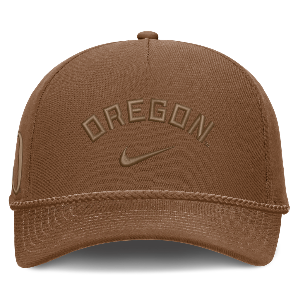  Oregon Ducks Nike Unisex Campus Prep Tonal Rope Rise 5-Panel Adjustable Hat - Tan