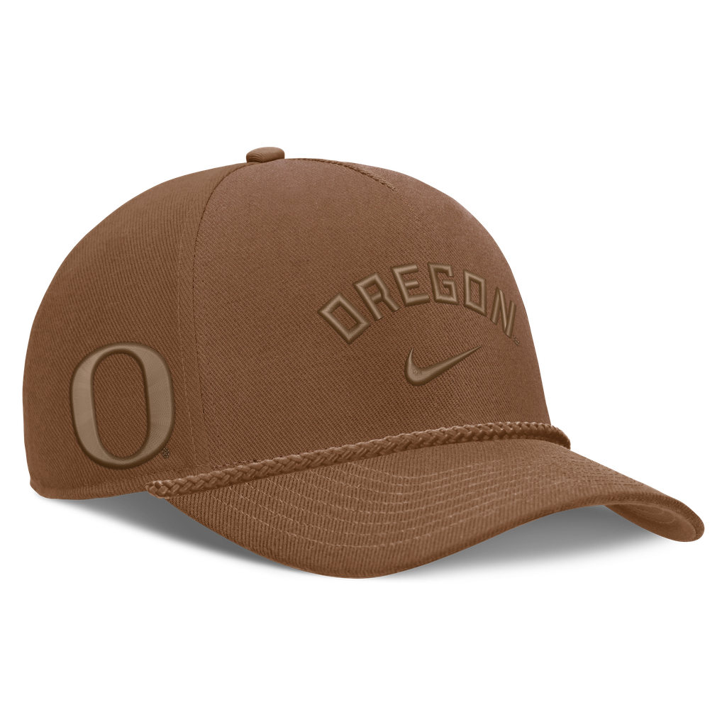  Oregon Ducks Nike Unisex Campus Prep Tonal Rope Rise 5-Panel Adjustable Hat - Tan
