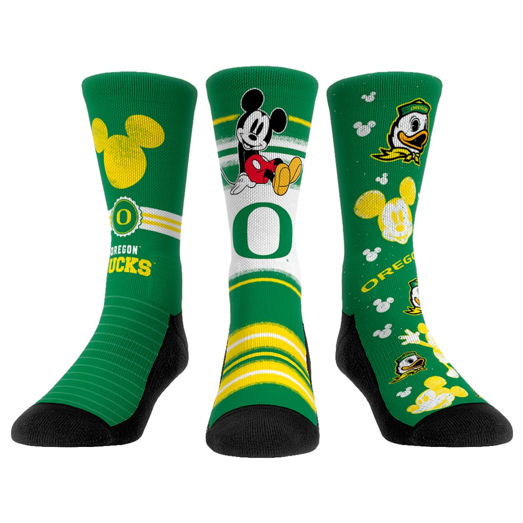 Oregon Ducks Rock Em Socks Unisex Disney Three-Pack Crew Socks
