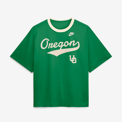 Oregon Ducks Nike Women's Legacy Fight Song Boxy T-Shirt - Green
