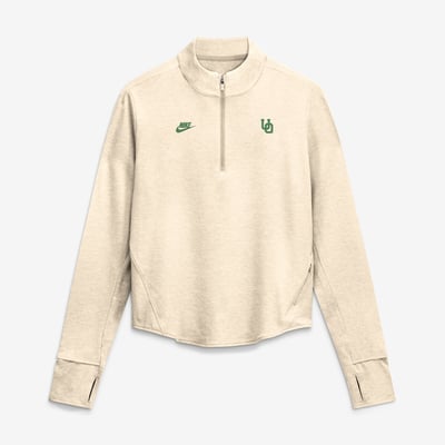 Oregon Ducks Nike Women's Legacy Swift Dri-FIT Half-Zip Pullover - Natural