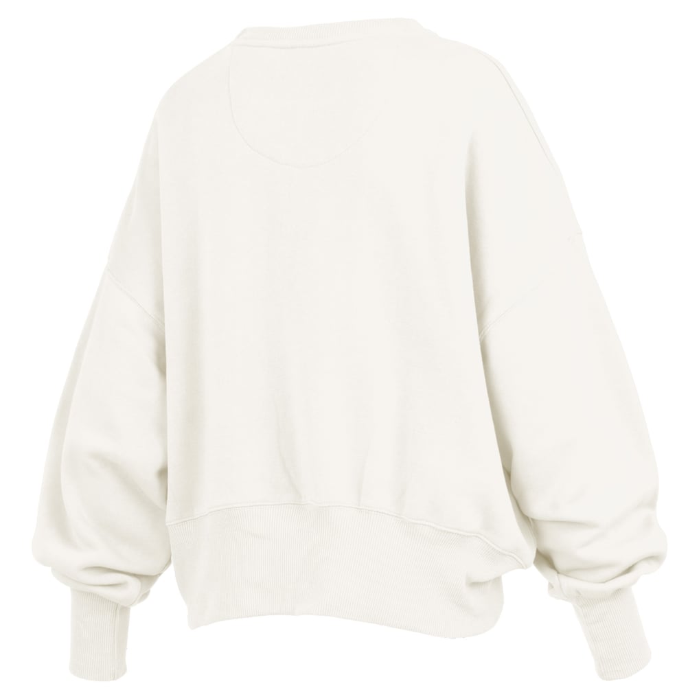 Oregon Ducks Pressbox Women's Oversized Chelsea Waist Length Pullover Sweatshirt - Cream