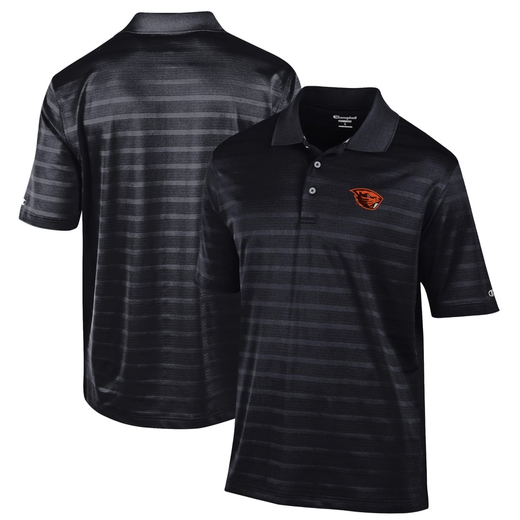 Oregon State Beavers Champion Relaxed Fit Textured Solid Polo - Black