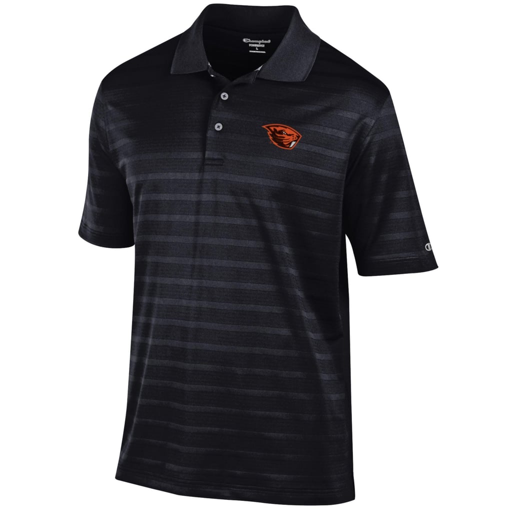 Oregon State Beavers Champion Relaxed Fit Textured Solid Polo - Black