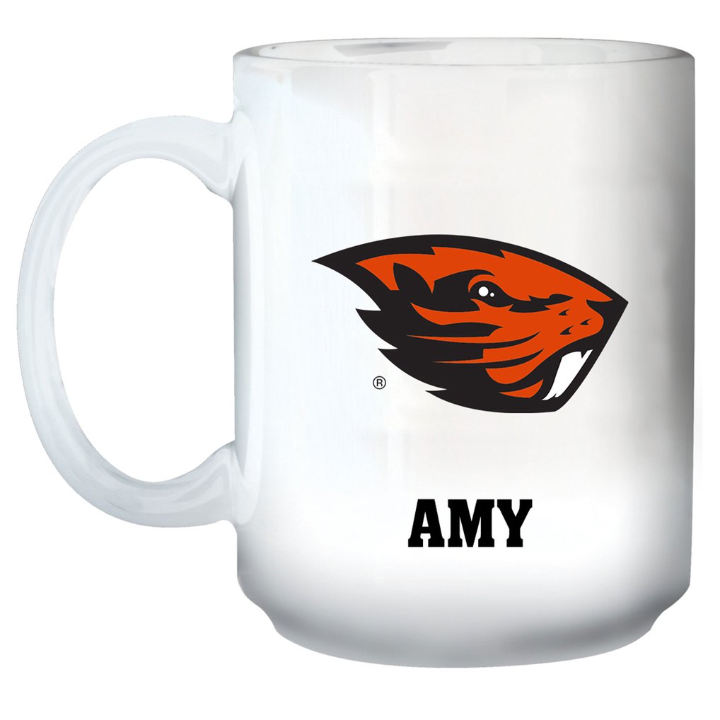 Oregon State Beavers 15oz. Personalized Mug - White