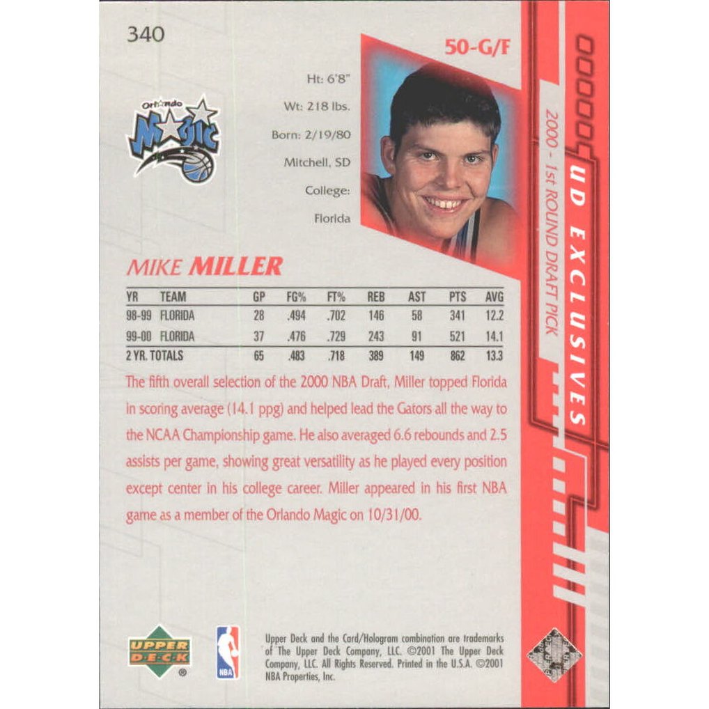 2000-01 Upper Deck Silver #340 Mike Miller