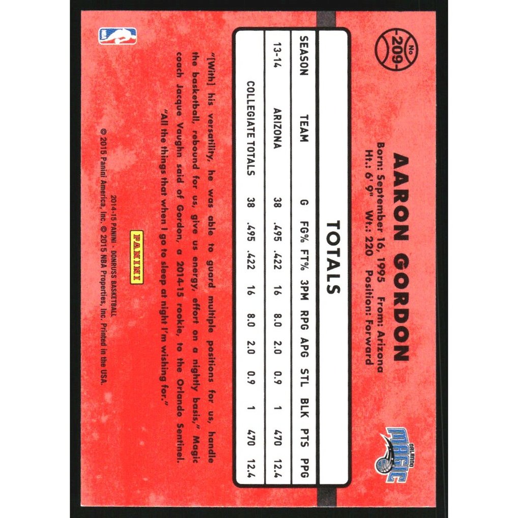 2014-15 Donruss Swirlorama #209 Aaron Gordon