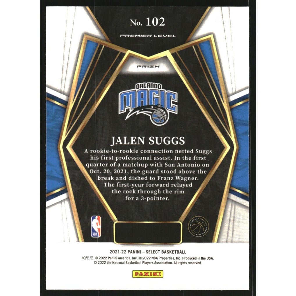 2021-22 Select Prizms Blue #102 Jalen Suggs