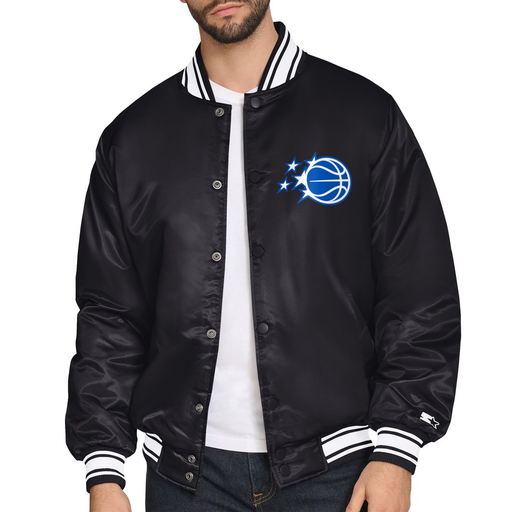  Orlando Magic Starter Triangle Full-Snap Varsity Jacket - Black