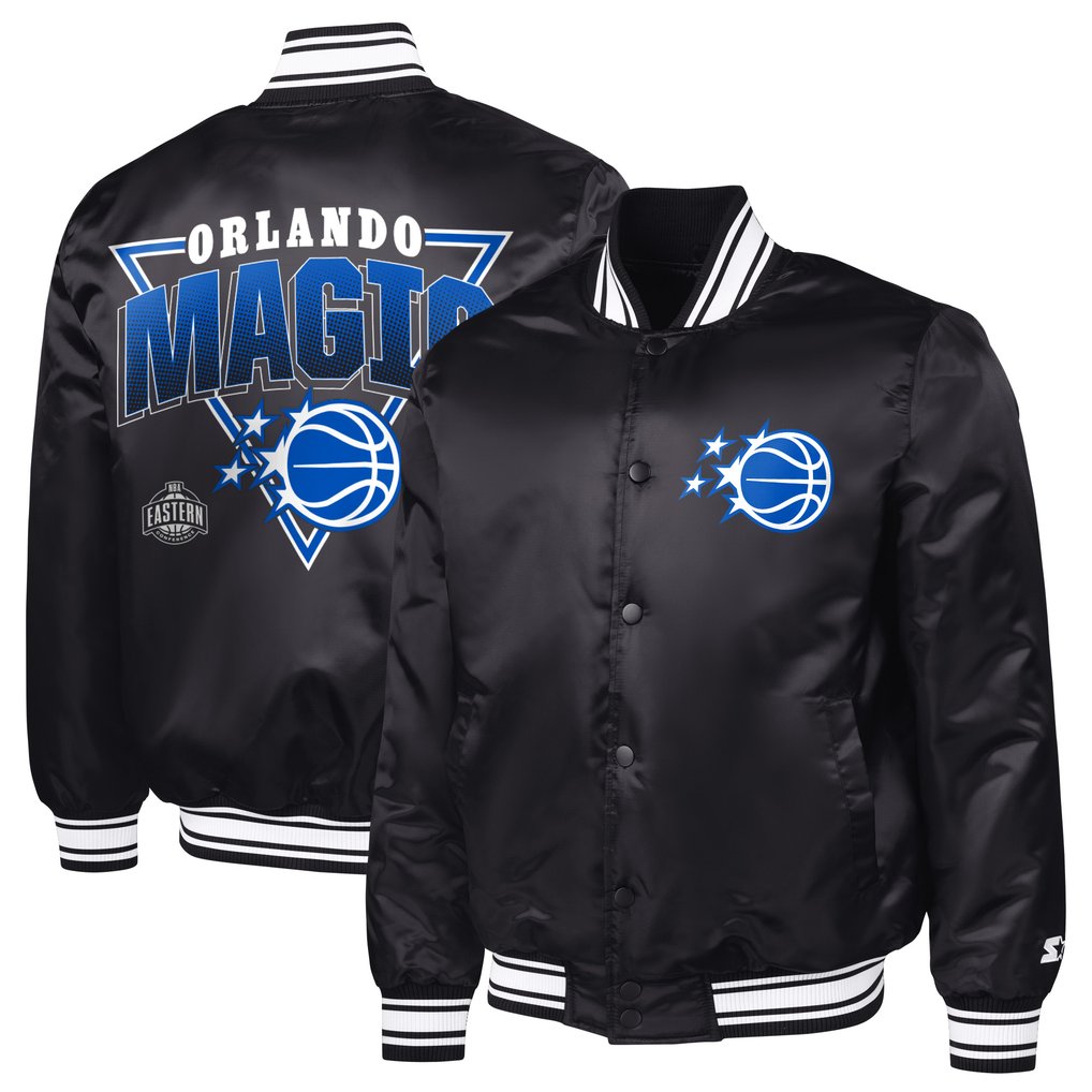  Orlando Magic Starter Triangle Full-Snap Varsity Jacket - Black