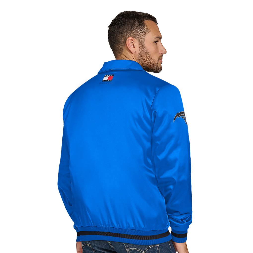 Orlando Magic Tommy Jeans  Jacob Chain Stitch Applique Full-Snap Varsity Jacket - Blue