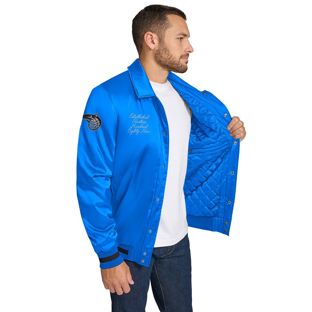 Orlando Magic Tommy Jeans  Jacob Chain Stitch Applique Full-Snap Varsity Jacket - Blue