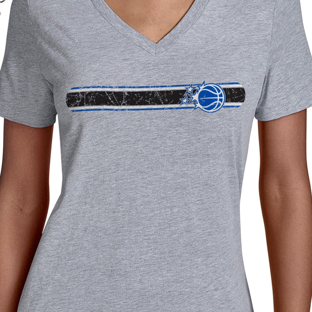 Orlando Magic Starter Women's Team Stripe V-Neck T-Shirt - Gray