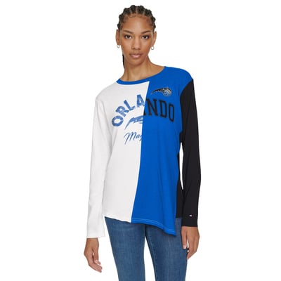 Orlando Magic Tommy Jeans Women's Amelia Color Blocked Long Sleeve T-Shirt - White/Blue