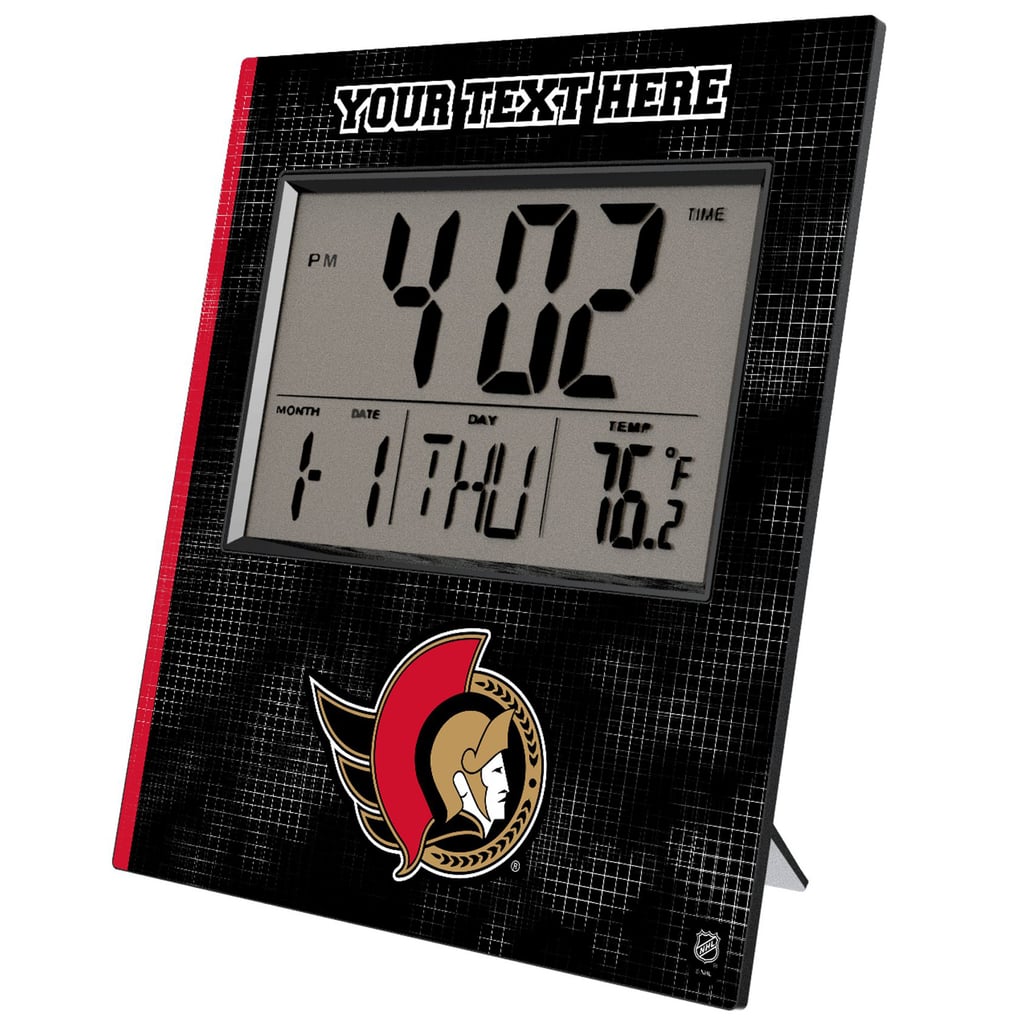 Ottawa Senators Keyscaper Cross Hatch Personalized Digital Desk Clock