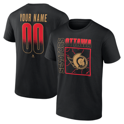 Ottawa Senators  Home Ice Pop Personalized Name & Number T-Shirt - Black