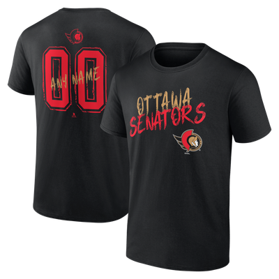 Ottawa Senators  Hustle Personalized Name & Number T-Shirt - Black
