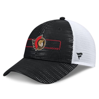 Ottawa Senators Fanatics Authentic Pro Rink Boxed Logo Trucker Hat - Black
