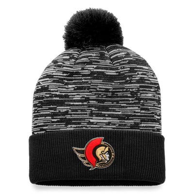Ottawa Senators Fanatics Defender Cuffed Knit Hat with Pom - Black