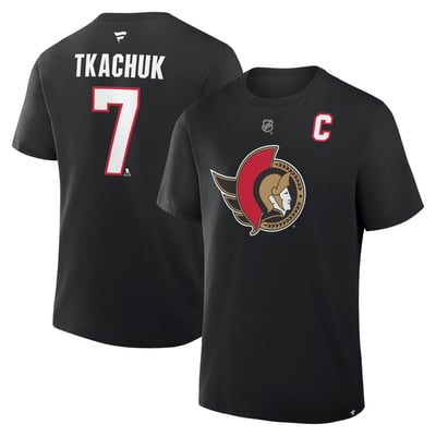 Brady Tkachuk Ottawa Senators Fanatics Authentic Stack Name & Number T-Shirt - Black