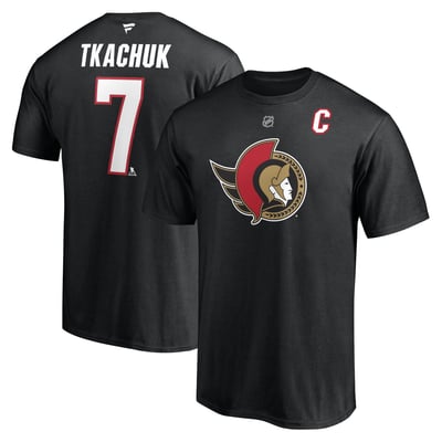 Brady Tkachuk Ottawa Senators Fanatics Authentic Stack Name & Number T-Shirt - Black