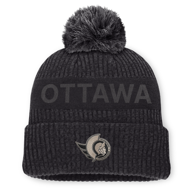 Ottawa Senators Fanatics Road Phantom Cuffed Knit Hat with Pom - Charcoal