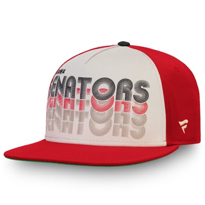 Ottawa Senators Fanatics True Classic Snapback Hat - Cream/Red