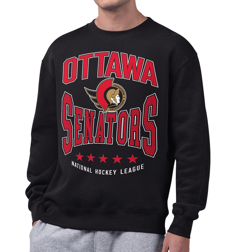 Ottawa Senators Starter Center Squeeze Tri-Blend Fleece Sweatshirt - Black