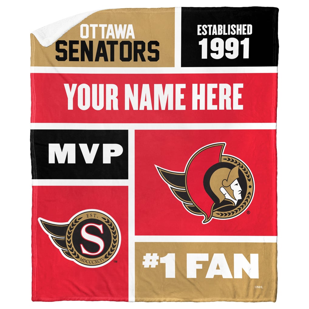 Ottawa Senators The Northwest Group 50'' x 60'' Personalized Silk Touch Sherpa Throw Blanket