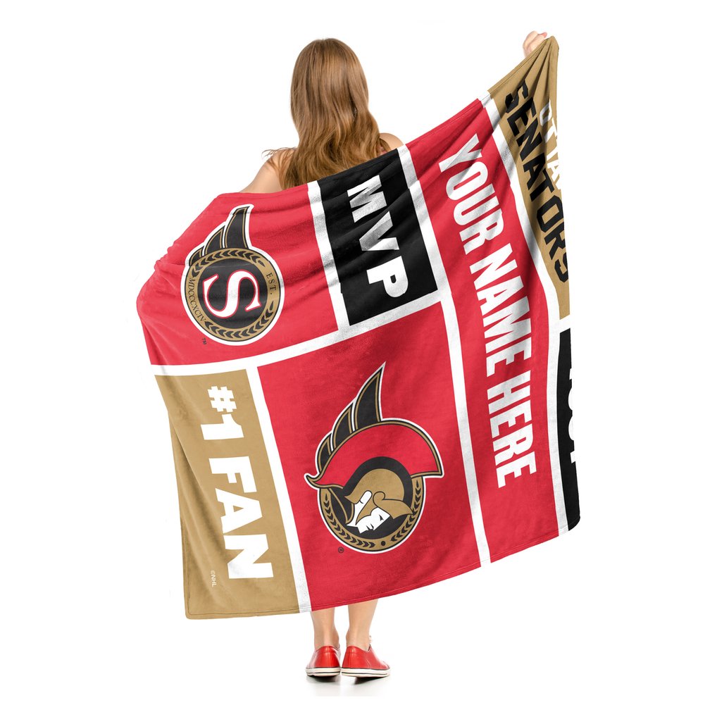 Ottawa Senators The Northwest Group 50'' x 60'' Personalized Silk Touch Sherpa Throw Blanket