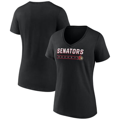 Ottawa Senators Fanatics Women's V-Neck T-Shirt - Black