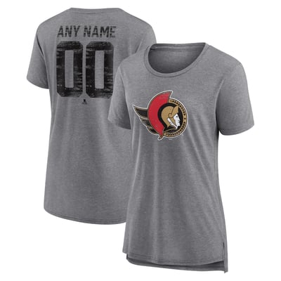 Ottawa Senators Women's Heritage Custom Tri-Blend T-Shirt - Gray