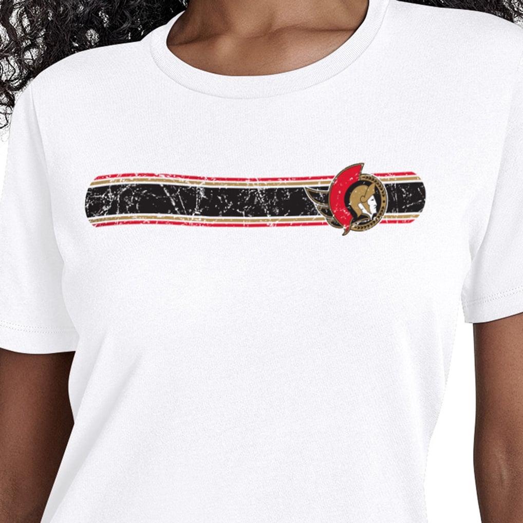 Ottawa Senators Starter Women's Team Stripe T-Shirt - White
