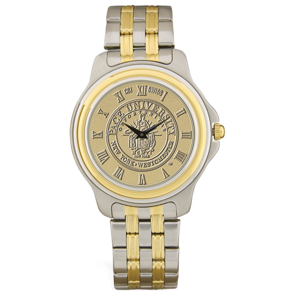 Pace University Setters Two-Tone Medallion Wristwatch - Gold/Silver
