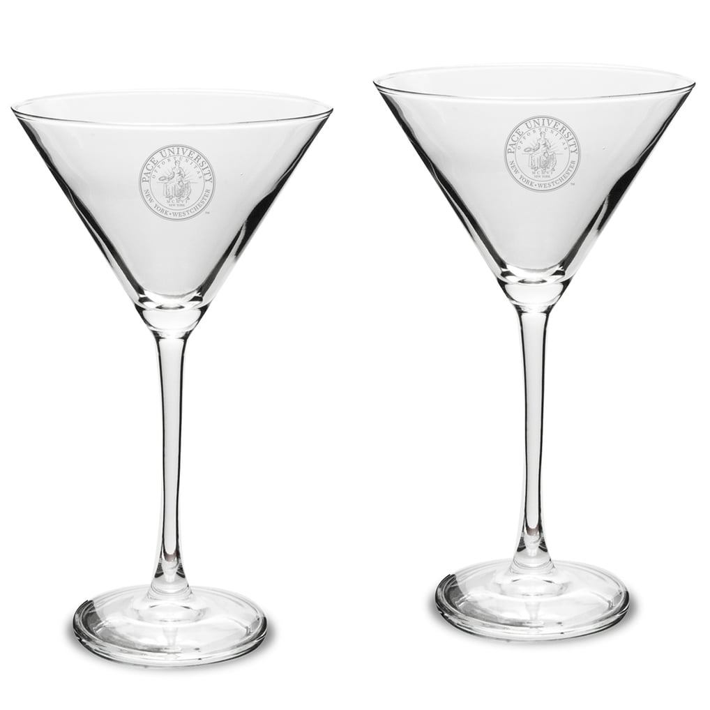 Pace University Setters Two-Piece Traditional 10oz. Martini Glass Set